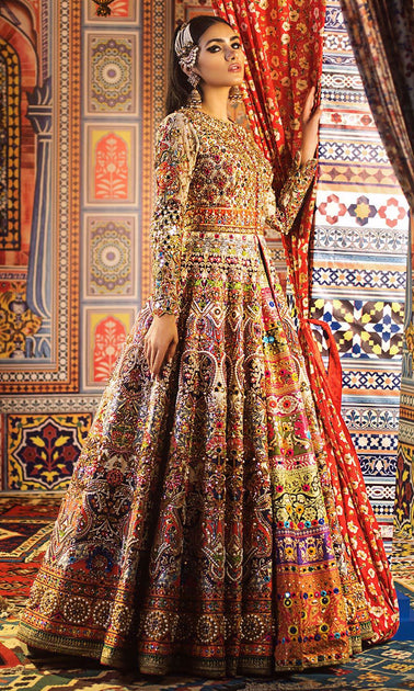 Elegant Bridal Mehndi Lehenga with ...